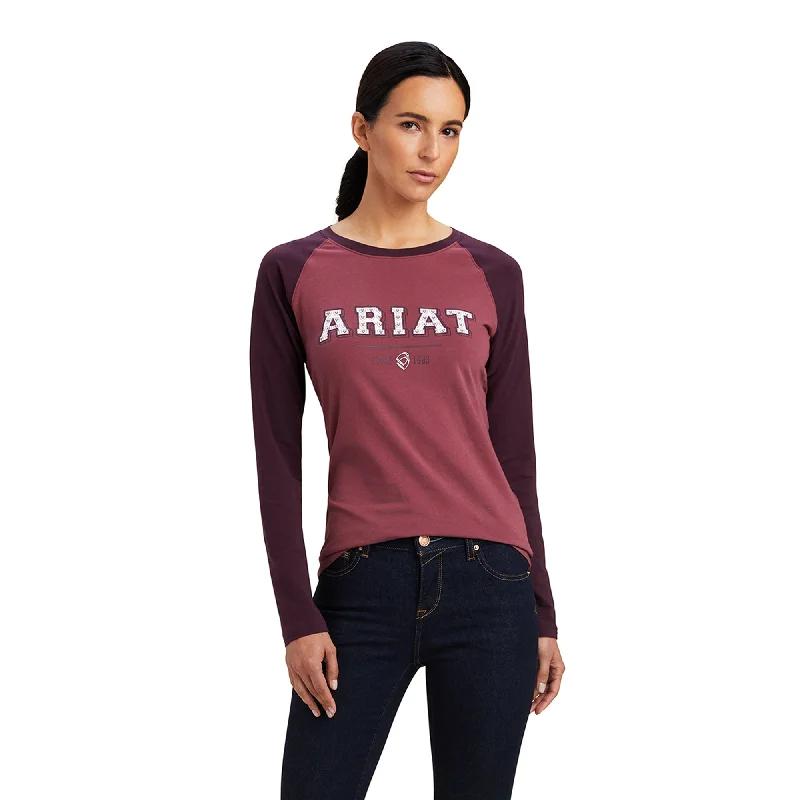 10041354 Ariat Wms LS Tee Mulberry/Nostalgia Pink